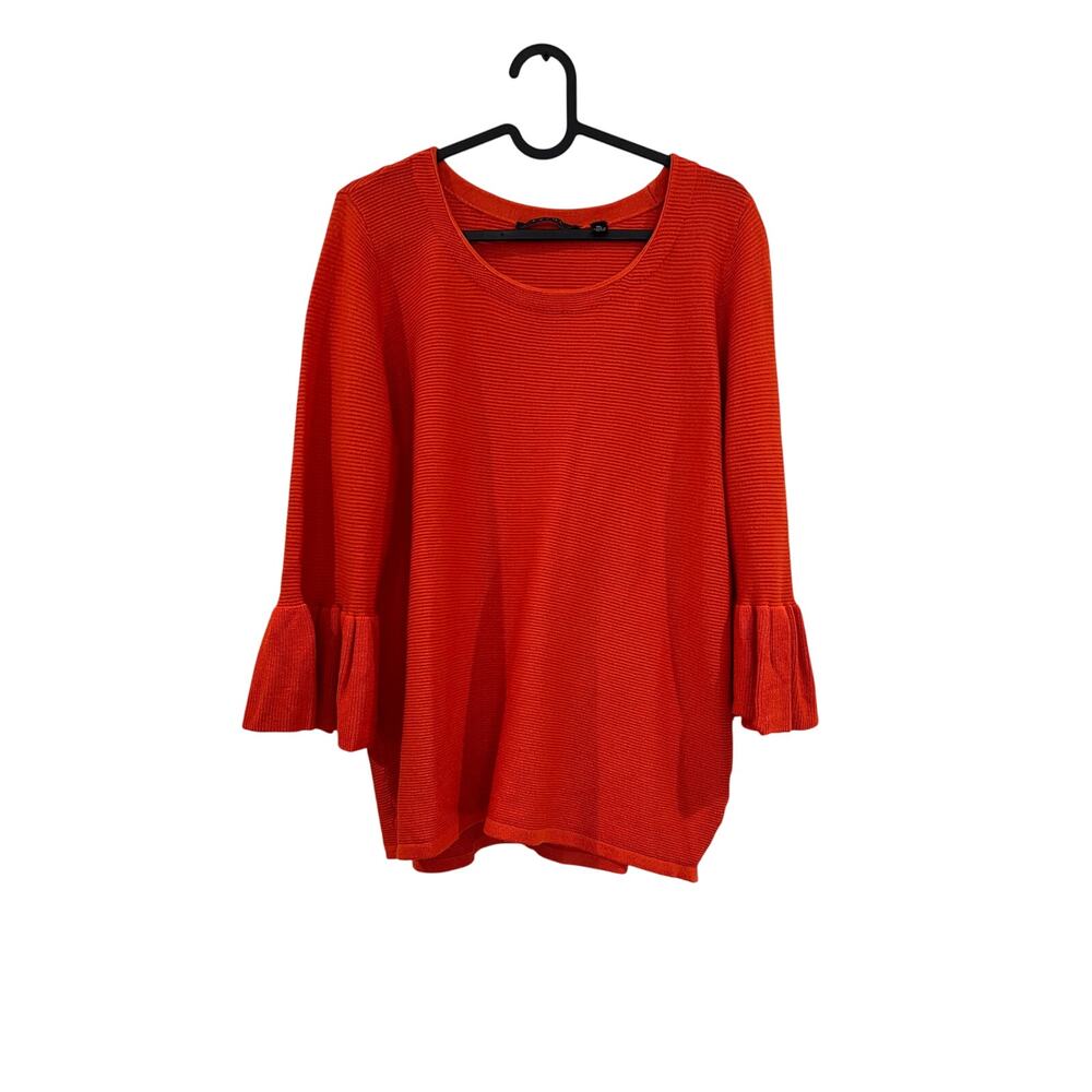 Orange and red knitted sweater